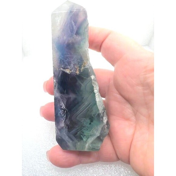 Beautiful Fluorite Point with Raw Edge - Picture 6 of 9